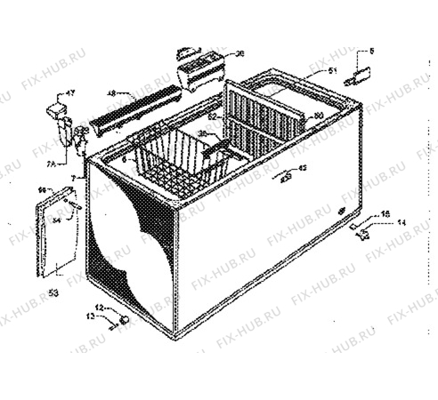 Взрыв-схема холодильника Zanussi ZCF132 - Схема узла Cabinet + furniture (extra)